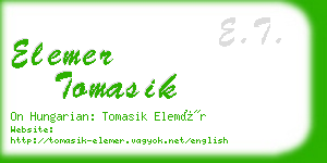 elemer tomasik business card